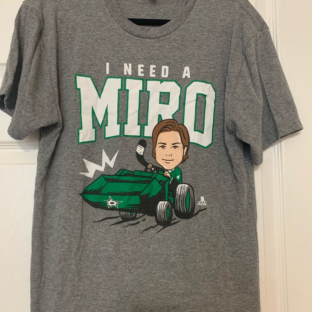 Dallas Stars Miro Heiskanen Gray Graphic Tee
